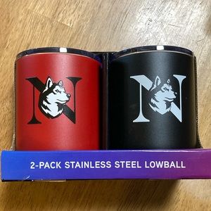 2-pack of stainless steel Northeastern University Huskies tumblers with lids